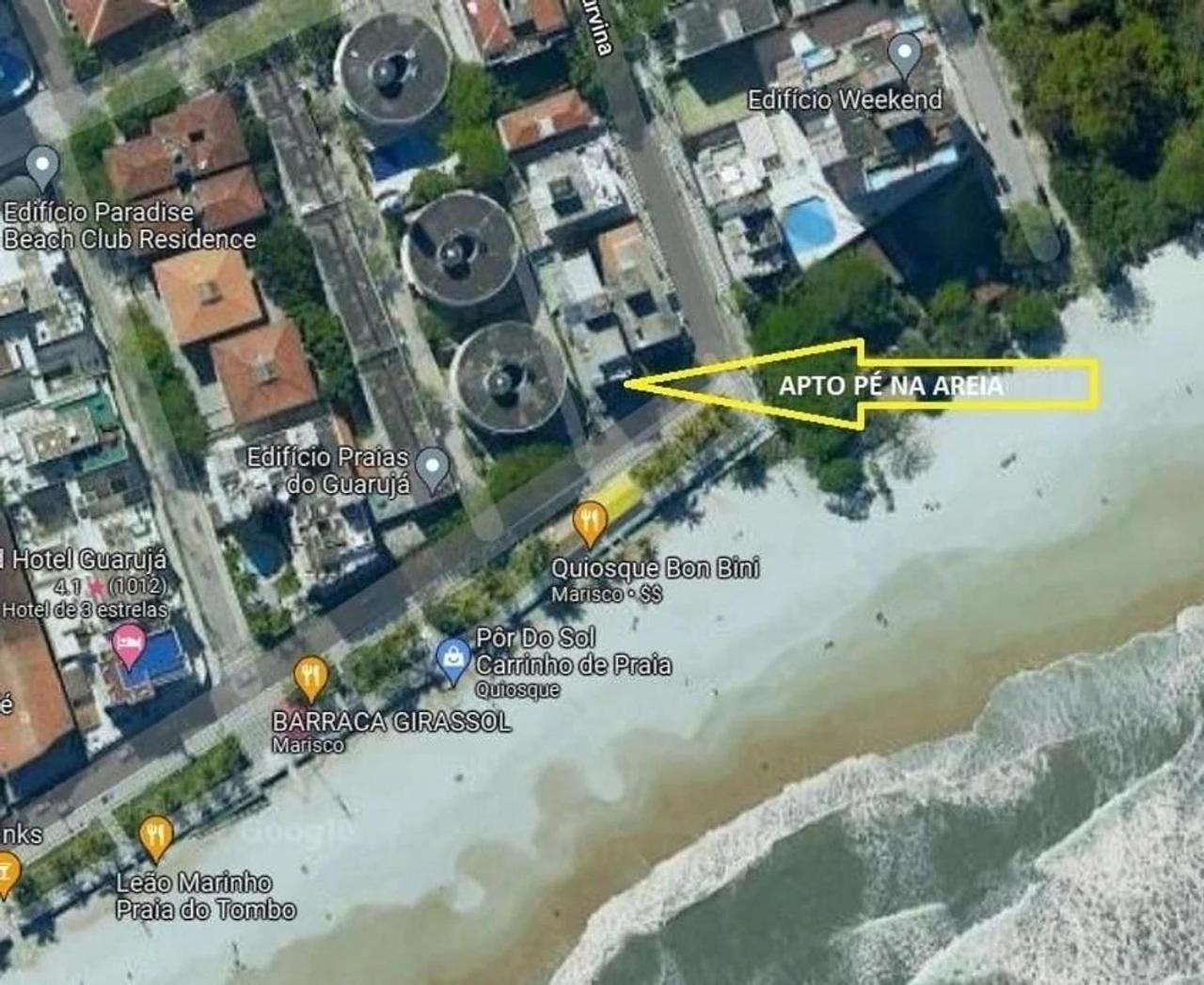 5E-Pe Na Areia Da Praia Do Tombo, 2 Quartos, Ar Cond, 2 Banheiros,2 Vagas+Roupas De Cama Гуаружа Экстерьер фото